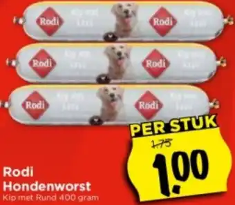 Vomar Voordeelmarkt Rodi Hondenworst  400 gram aanbieding