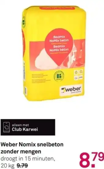 Karwei Weber Nomix snelbeton zonder mengen 20kg aanbieding