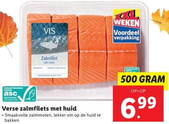 Lidl Verse zalmfilets met huid aanbieding