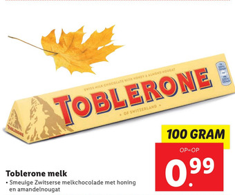 Lidl Toblerone melk aanbieding