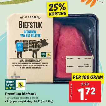 Lidl Premium biefstuk aanbieding