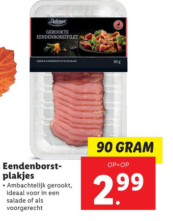 Lidl Eendenborstplakjes aanbieding