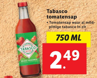 Lidl Tabasco tomatensap aanbieding