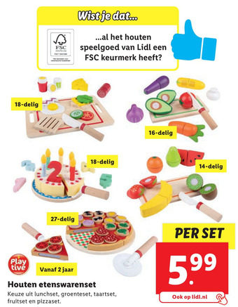 Lidl Houten etenswarenset aanbieding