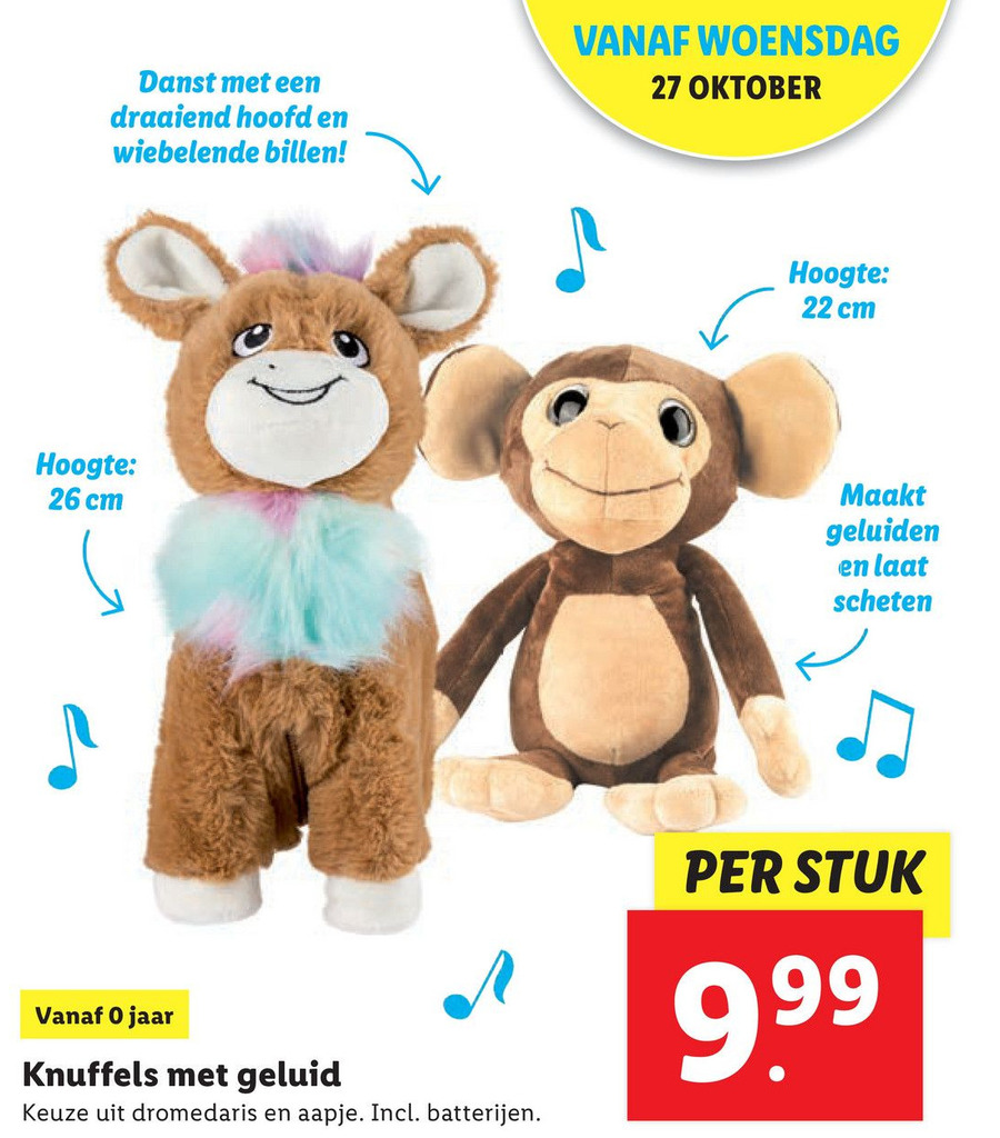 Lidl Knuffels met geluid aanbieding