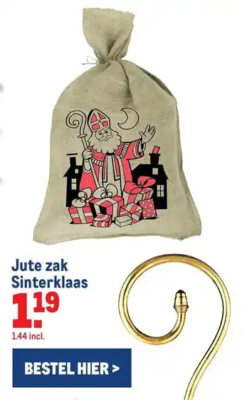 Makro Jute zak sinterklaas aanbieding