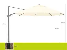 Kees Smit Shadowline Austin zweefparasol ø 350cm aanbieding