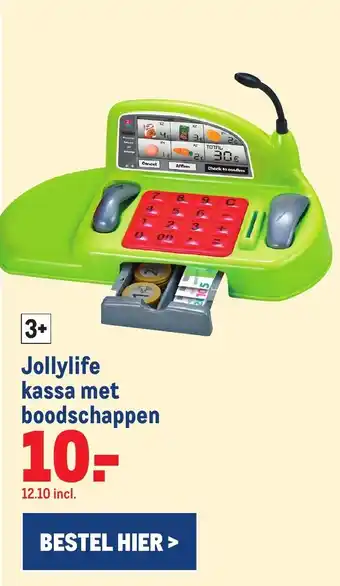 Makro Jollylife kassa met boodschappen aanbieding