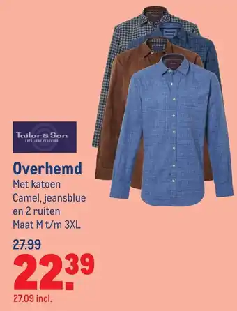 Makro Tailor & Son Overhemd M-3XL aanbieding