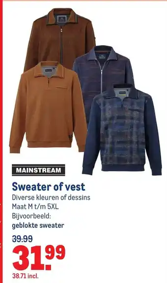 Makro Mainstream Sweaer of vest M-5XL aanbieding