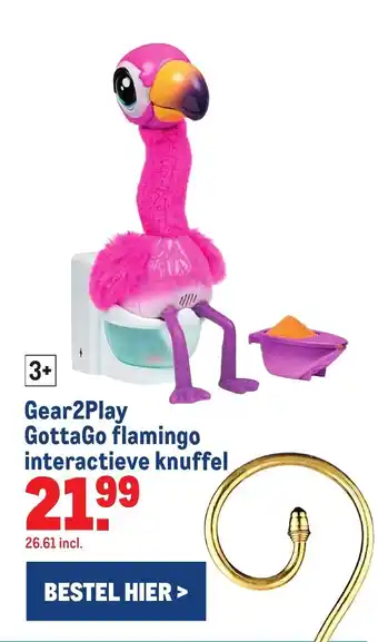 Makro Gear2play gottago flamingo interactieve knuffel aanbieding