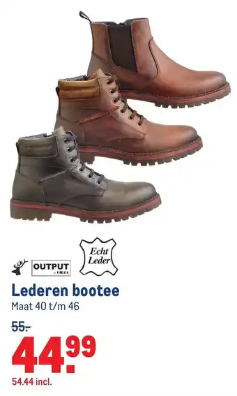 Makro Output Lederen bootee 40-46 aanbieding