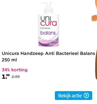 Plein.nl Unicura Handzeep Anti Bacterieel Balans 250ml aanbieding