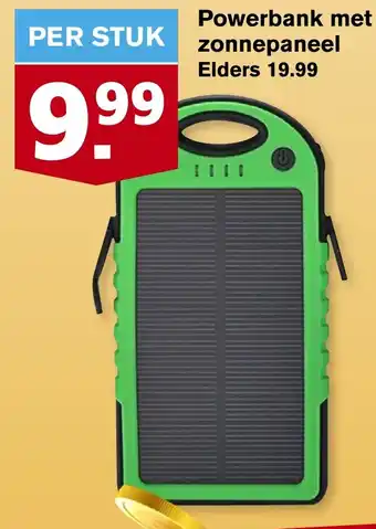 Hoogvliet Powerbank met zonnepaneel aanbieding