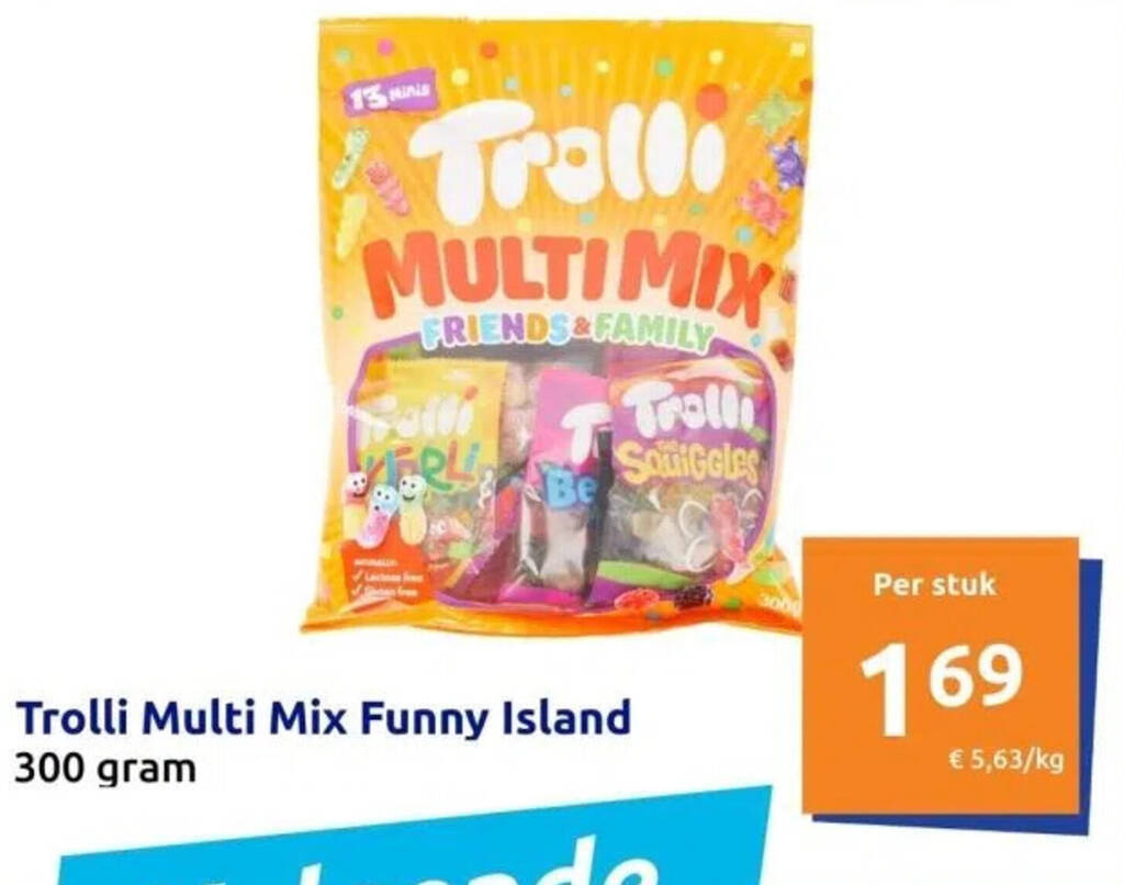 Trolli Multi Mix Funny Island 300g aanbieding bij Action