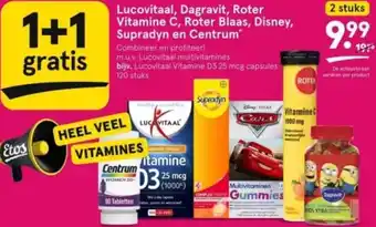 Etos Lucovitaal, Dagravit, Roter Vitamine C, Roter Blaas, Disney, Supradyn en Centrum aanbieding