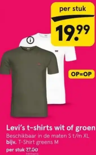 Etos Levi's t-shirts wit of groen aanbieding