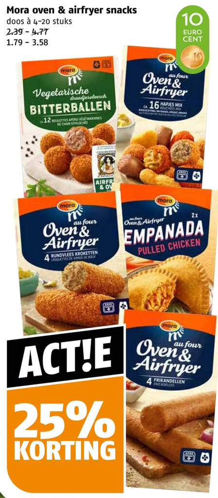 Mora oven & airfryer snacks aanbieding bij Poiesz