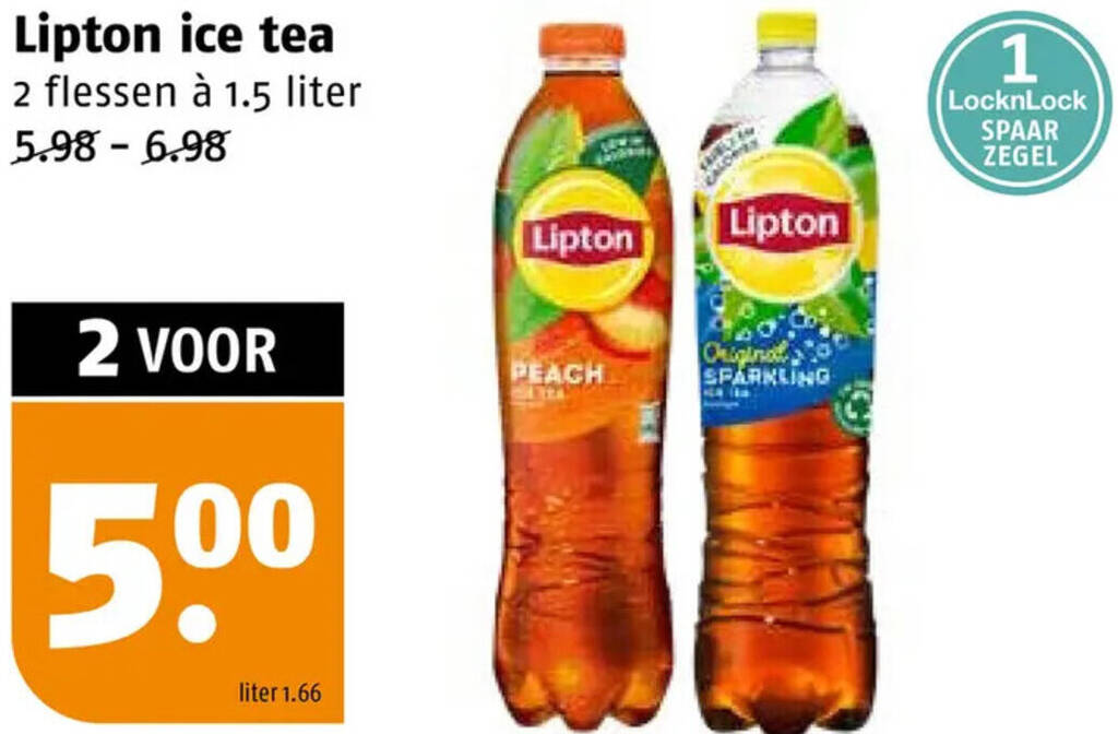 Lipton ice tea 1.5L aanbieding bij Poiesz
