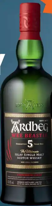 Gall & Gall Ardbeg Wee Beastie Krachtig & rokerig Malt, 70 cl aanbieding