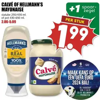 MCD Supermarkt CALVÉ OF HELLMANN'S MAYONAISE aanbieding