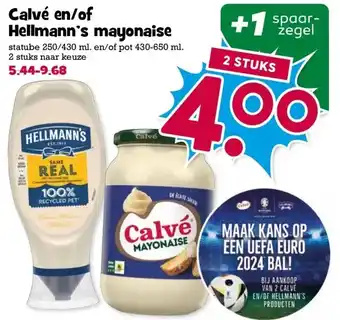 Boon`s Markt Calvé en/of Hellmann's mayonaise aanbieding