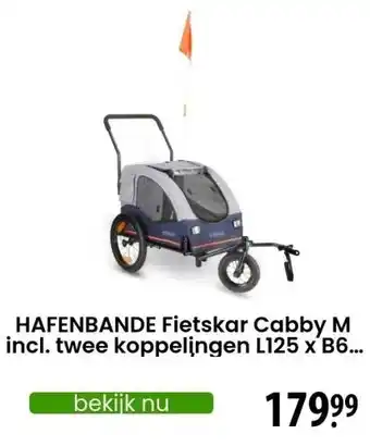 Zooplus HAFENBANDE Fietskar Cabby M incl. twee koppelingen L125 x B67 x H105cm / tot 25kg aanbieding