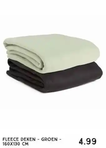 Xenos FLEECE DEKEN - GROEN - 160X130 CM aanbieding