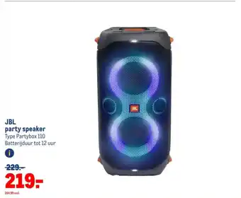 Makro JBL party speaker Type Partybox 110 aanbieding