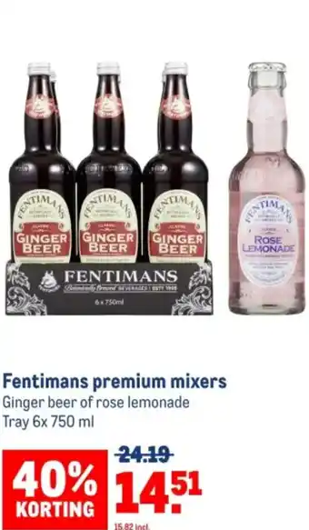 Makro Fentimans premium mixers  6 x 750ml aanbieding