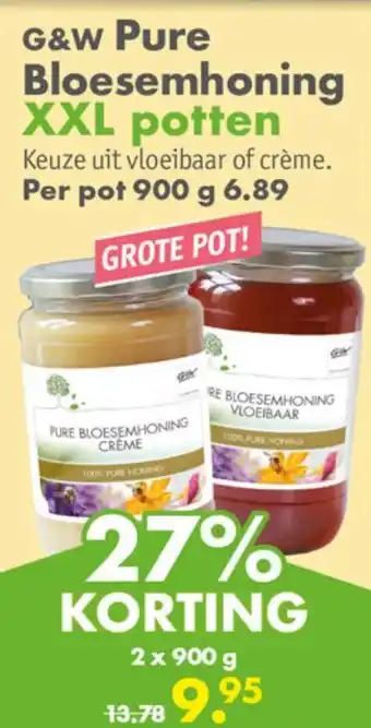 Gezond & Wel G&W Pure Bloesemhoning XXL potten aanbieding