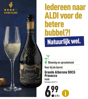 ALDI Grande Alberone DOCG Prosecco aanbieding