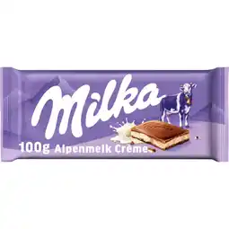 Albert Heijn Milka Chocoladereep alpenmelk créme aanbieding