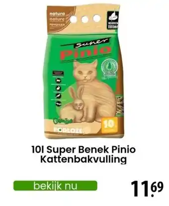 Zooplus 10l Super Benek Pinio Kattenbakvulling aanbieding