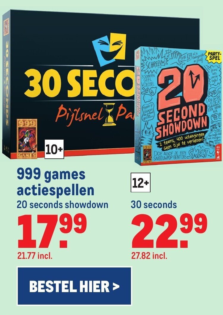 999 Games actiespellen 20 seconds showdown aanbieding bij Makro