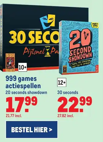 Makro 999 Games actiespellen 30 seconds showdown aanbieding