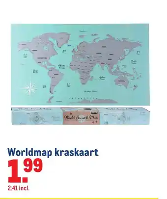 Makro Worldmap kraskaart aanbieding