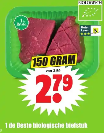 Dirk 1 de Beste biologische biefstuk 150g aanbieding