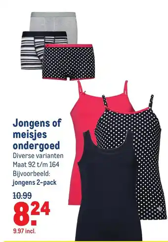 Makro Jongens of meisjes ondergoed aanbieding