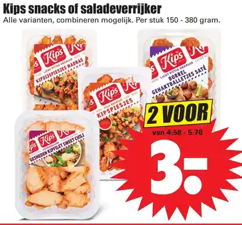 Dirk Kips Snecks of saladeverrijker 2*150-380g aanbieding