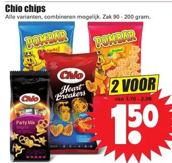 Dirk Chio Chips 2*90-200g aanbieding