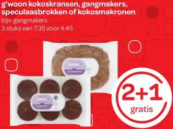 Spar g'woon kokoskransen, gangmakers, speculaasbrokken of kokosmakronen aanbieding