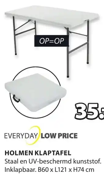 Jysk HOLMEN KLAPTAFEL. B60 x L121 x H74 cm aanbieding