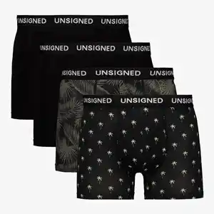 Scapino Unsigned heren boxershorts 4 pack zwart met print aanbieding