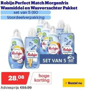 Bol.com Robijn Perfect Match Morgenfris Wasmiddel en Wasverzachter Pakket aanbieding