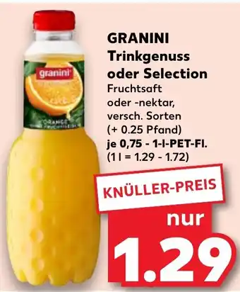 Kaufland DE GRANINI Trinkgenuss oder Selection aanbieding