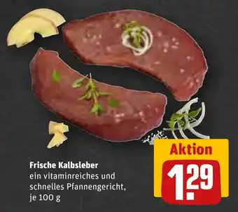 Rewe DE Frische Kalbsleber 100g aanbieding
