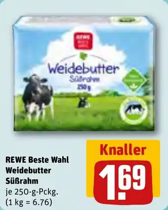 Rewe DE Beste Wahl Weidebutter Süßrahm 250g aanbieding