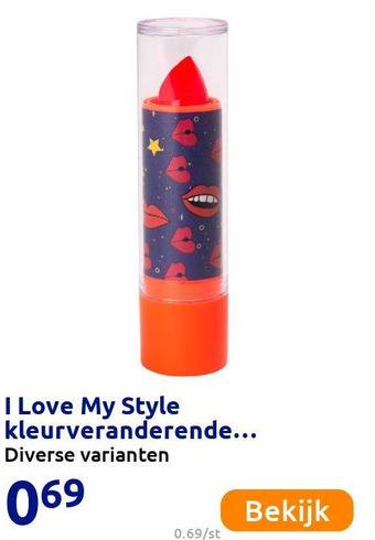 Action I Love My Style kleurveranderende lippenstift aanbieding