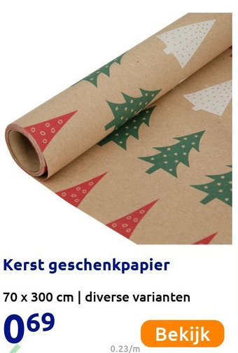 Action Kerst geschenkpapier aanbieding